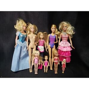 Barbie Dolls Chelsea Gymnast Stacie Kelly Sparkle Lights Princess Doll Mini Set